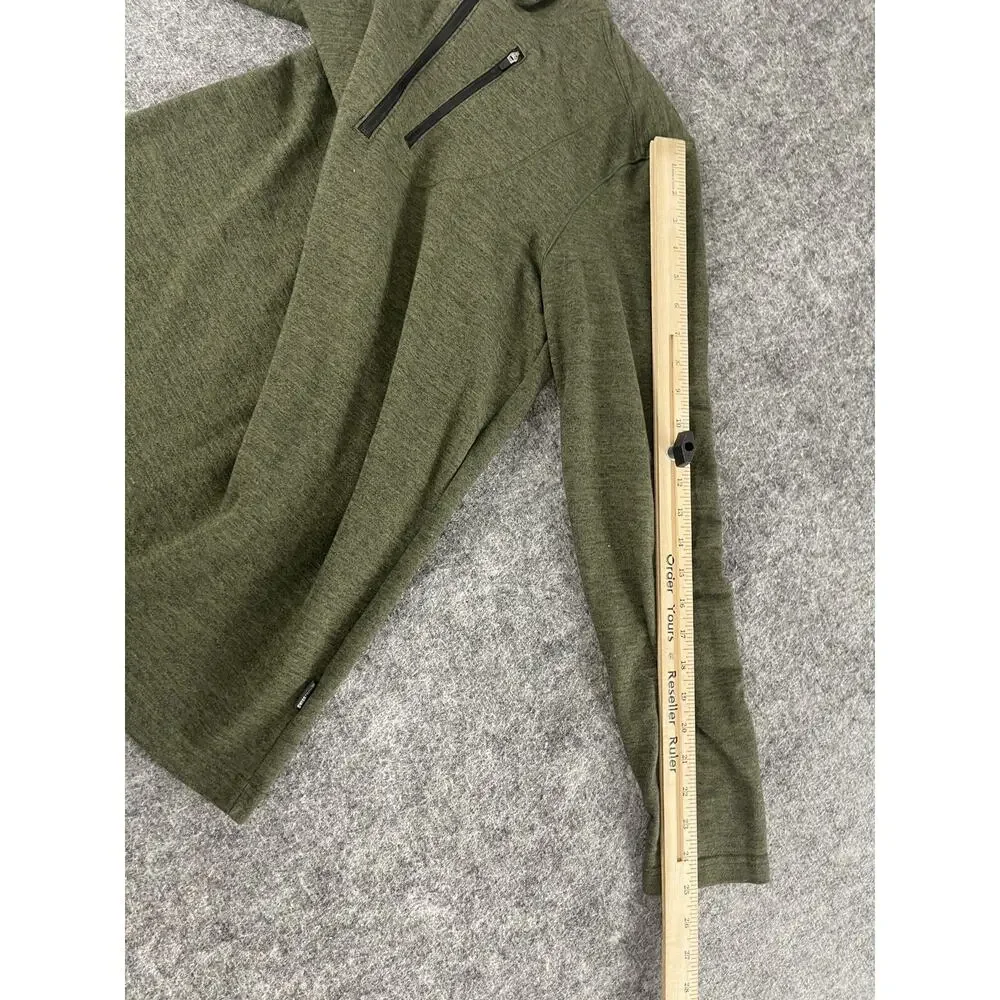 SwissTech Sweater Mens Medium Green Pullover Sweatshirt Quarter Zip N253